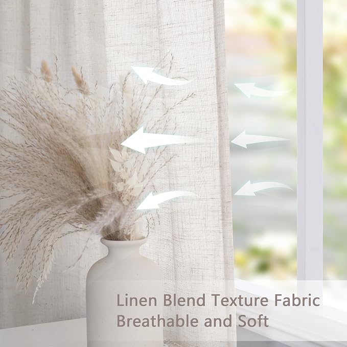 MYSKY HOME Linen French Door Curtains - Image 4