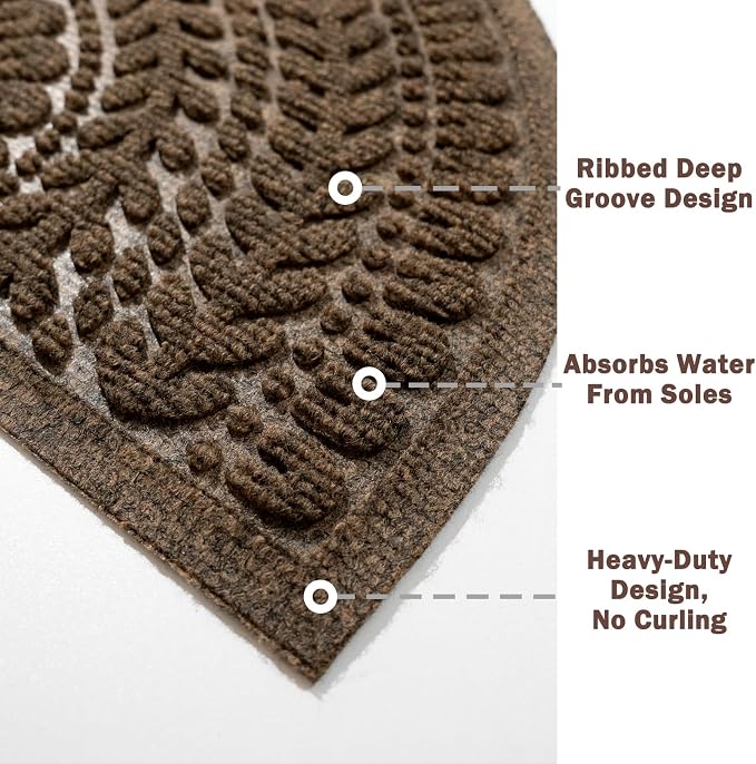 RORA Half Circle Door Mat Front Door Mat Outside Entrance Welcome Mats Outdoor - Image 5