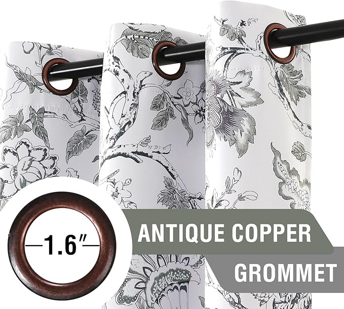 H.VERSAILTEX Blackout Curtains 96 Inch Length 2 Panels Set Floral Print Curtain - Image 3