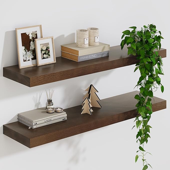 Marsmiles Solid Wood Floating Shelves by Marsmiles