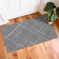 Gray Runner Rug Ultra Non-Slip 2x4 Washable Bedroom Rugs Modern Tear and Stain by TTelephant