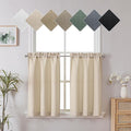 Chyhomenyc Short Curtains 36 Inch Length, Faux Linen Textured Small Kitchen by Chyhomenyc