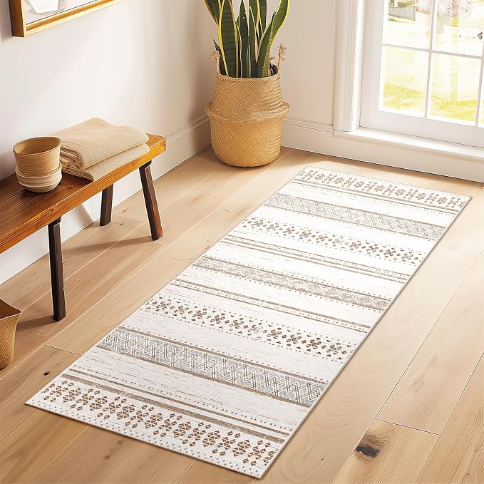 BESTSWEETIE 2x6 Area Rugs for Living Room Washable Moroccan Farmhouse Neutral by BESTSWEETIE