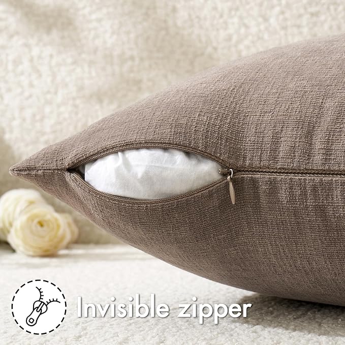 MIULEE Brown Couch Pillow Covers 18x18 Inch - Image 3