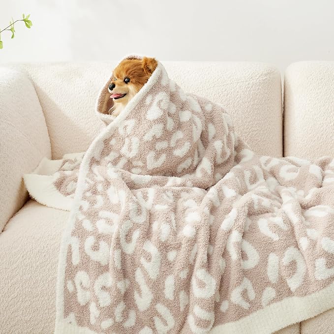 Snuggle Sac Ultra Soft Beige Leopard Blanket Twin Size - Image 6