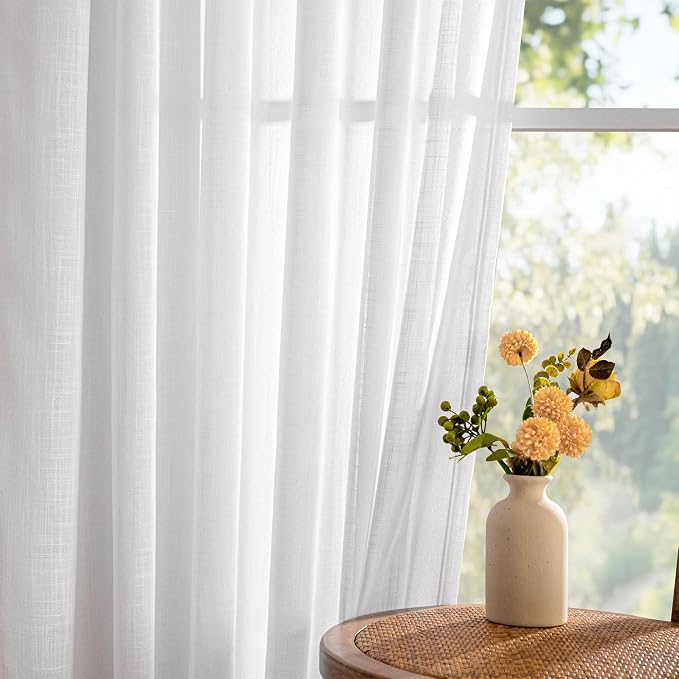 MYSKY HOME White Curtains 95 Inches Long - Image 9