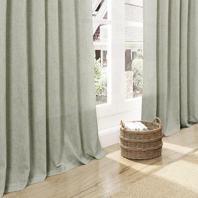 Extra Long Sage Green Curtain 2 Panels 108 inches Long - Image 6