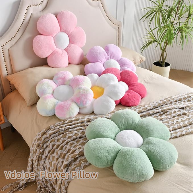 Flower Pillow, Decorative Throw Pillow 19.6In Daisy Pillow Cute Flower Shaped - Image 4