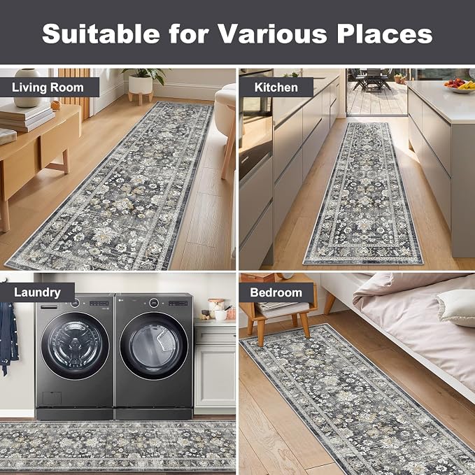 LOKHOM Washable Runner Rug, 2x8 Non-Slip Vintage Hallway Runner Rug - Image 8