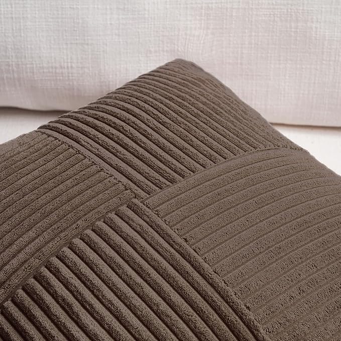 Fancy Homi 2 Packs Dark Brown Decorative Throw Pillow Covers 20x20 Inch - Image 3