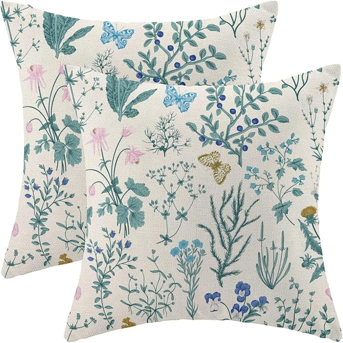 AEIOAE Spring Pillow Covers 24x24 Inch Set of 2, Seasonal Floral Outdoor by AEIOAE