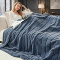 Cozy Bliss Deluxe Sheared Rabbit Faux Fur Throw Blanket, Soft Fuzzy High-Low by CozyBliss