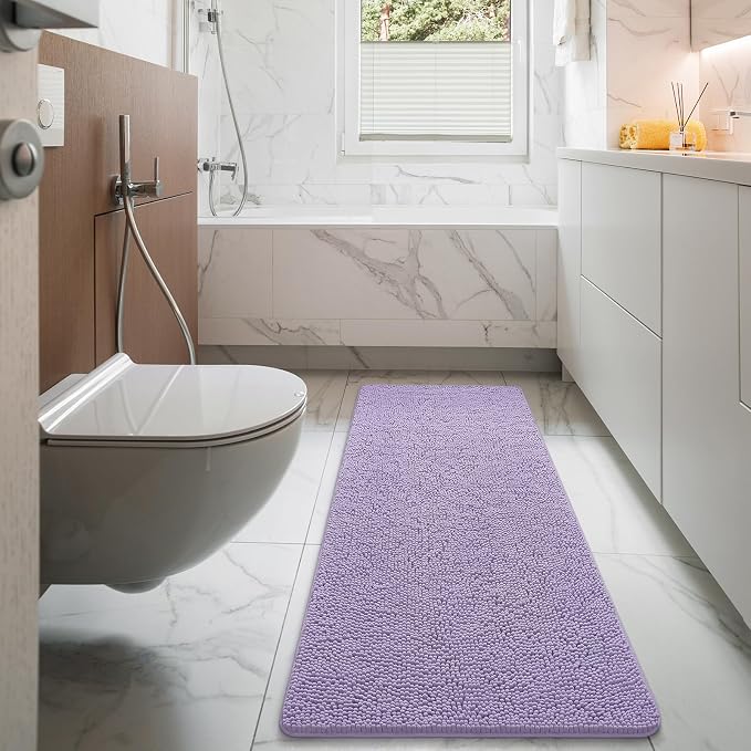 LOCHAS Luxury Bathroom Rug Shaggy Bath Mat 24 x 60 Inch, Washable Non Slip Bath - Image 7
