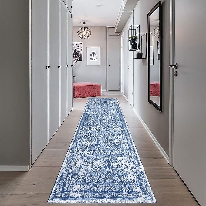 Vaukki Hallway Runner Rug, Vintage Shaggy Soft Laundry Rug Runner, Non Slip by Vaukki