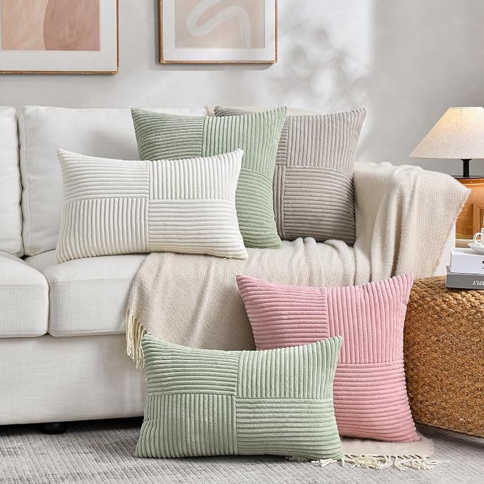 Fancy Homi 2 Packs Blush Pink Decorative Throw Pillow Covers 20x20 Inch - Image 7