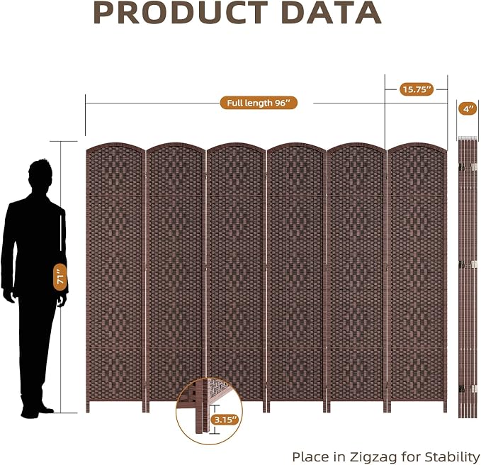 HALLYBEE Room Divider for Space Separation, Room Dividers and Folding Privacy - Image 3