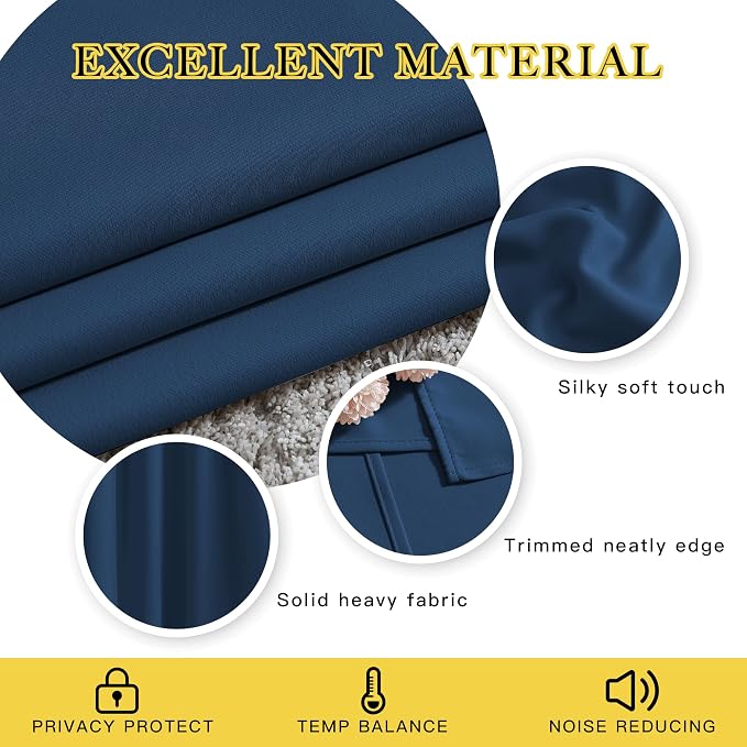NICETOWN Bedroom Blackout Curtains and Drapes 54" L - Image 3