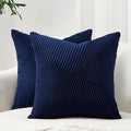 Topfinel Blue Decorative Throw Pillow Covers 12x12 Inch Cute Boho Stripe Soft by Topfinel