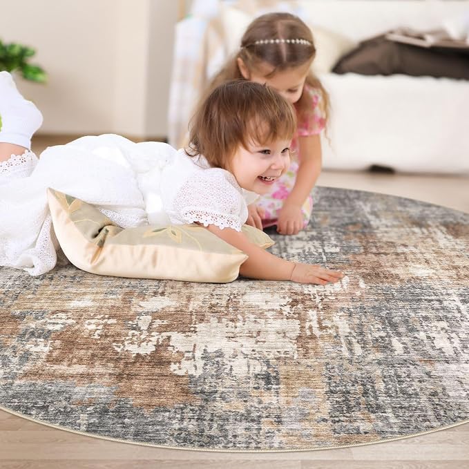 DMOYEST 5ft Round Area Rug Living Room Rugs - Image 8