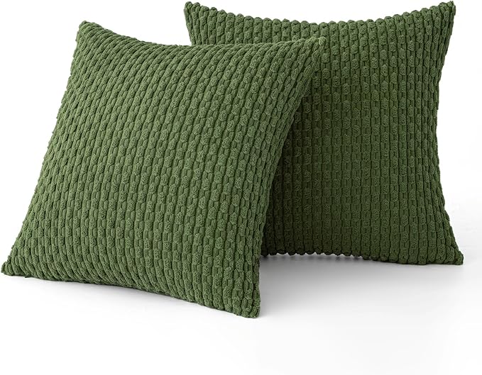 MIULEE Pack of 2 Decorative Throw Pillow Covers 20x20 Inch Soft Boho Striped - Image 6