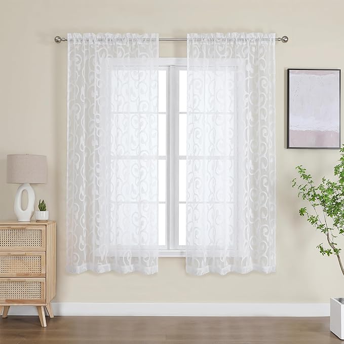 OWENIE Furman Sheer Curtains 63 inch Length by OWENIE