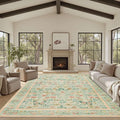 Rugxara Floral Rug for Living Room Bedroom, 8x10 Washable Rug, Large Non Slip by Rugxara