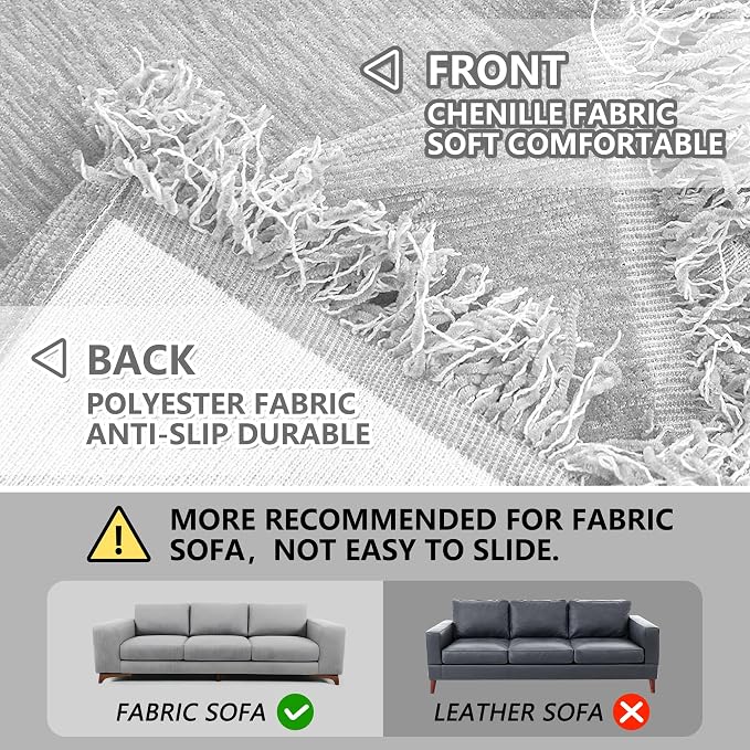 MEETSKY Grey Sofa Cushion Covers Sofa Covers Dog Couch Cover - Image 5