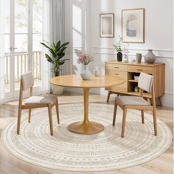 cotiled 6x6 Round Area Rug Living Room: Washable Boho Rugs - Image 4