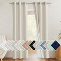 NICETOWN Natural Full Blackout Boho-Chic Linen Curtains 80 inch Long 2 Panels by NICETOWN