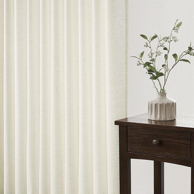 Topfinel 120 Inch Curtains 2 Panels Set, Two Packs Pinch Pleat Back Tab Linen - Image 5