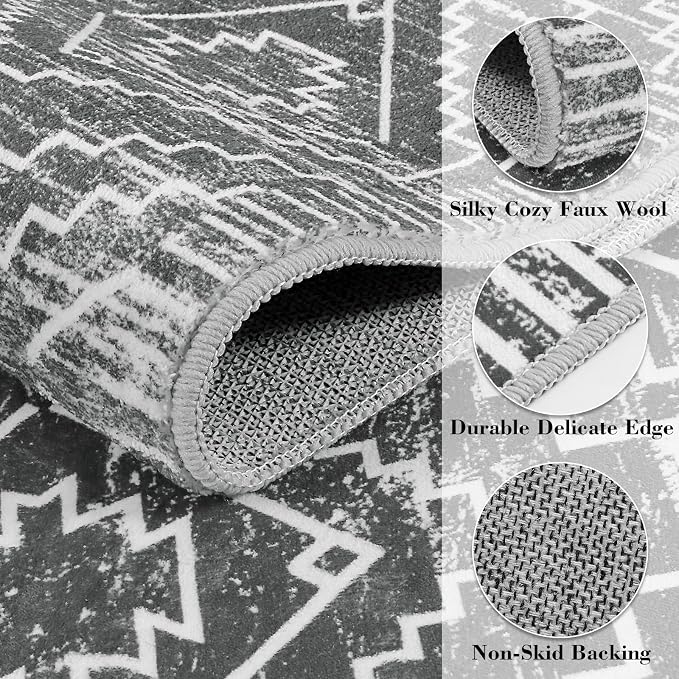 Wonnitar Moroccan Hallway Runner Rug 10 ft, Machine Washable 2'6"x10' Long - Image 2