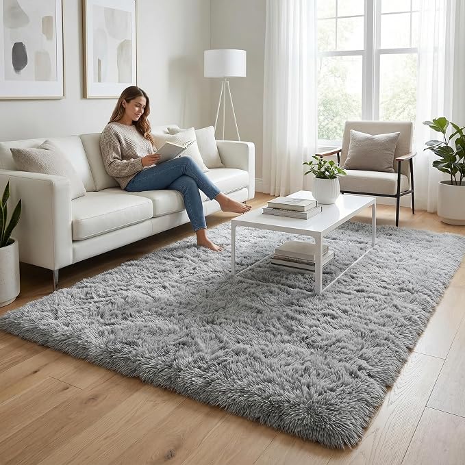 Merelax Modern Soft Fluffy Large Shaggy Rug by Merelax