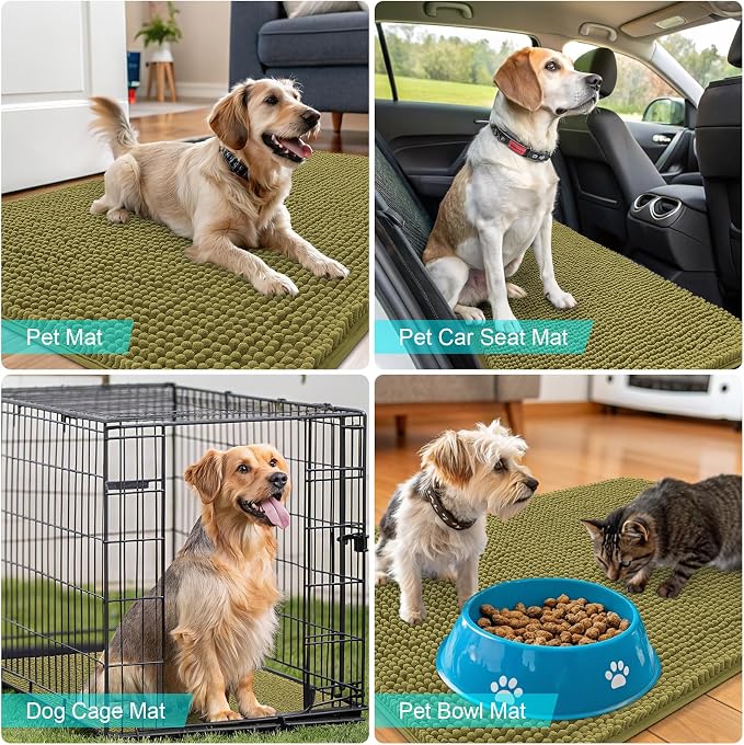 OLANLY Dog Door Mat for Muddy Paws 35x24, Absorbs Moisture and Dirt, Absorbent - Image 7