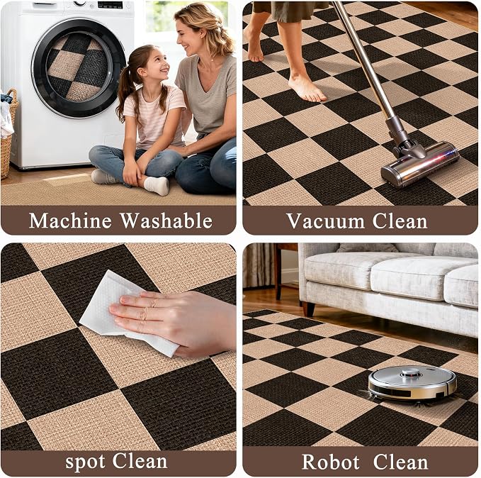 2x6 Jute Woven Runner Rug: Non-Slip Backing Diamond Pattern - Image 6