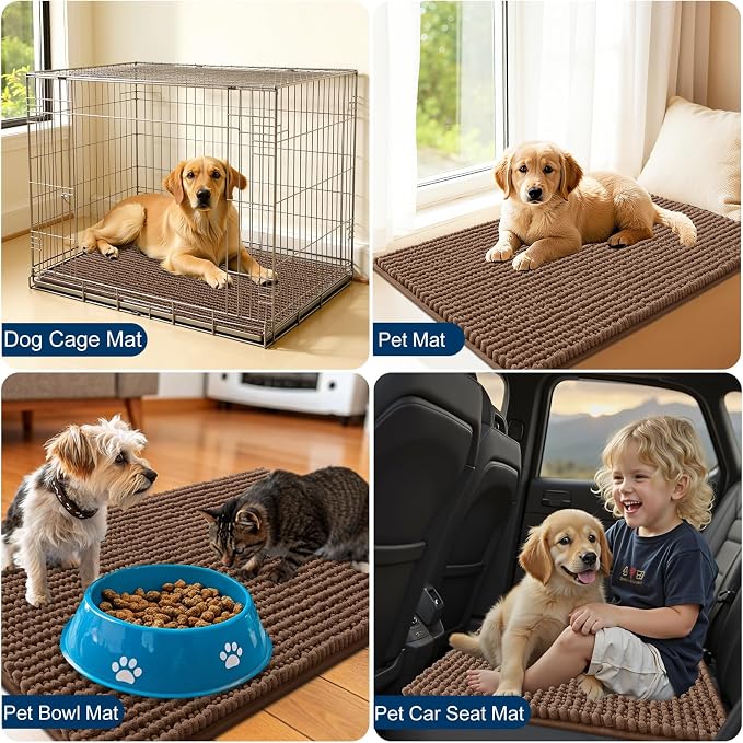 OLANLY Dog Door Mat for Muddy Paws 59x35, Ultra Absorbent Chenille Mud Doormat - Image 7