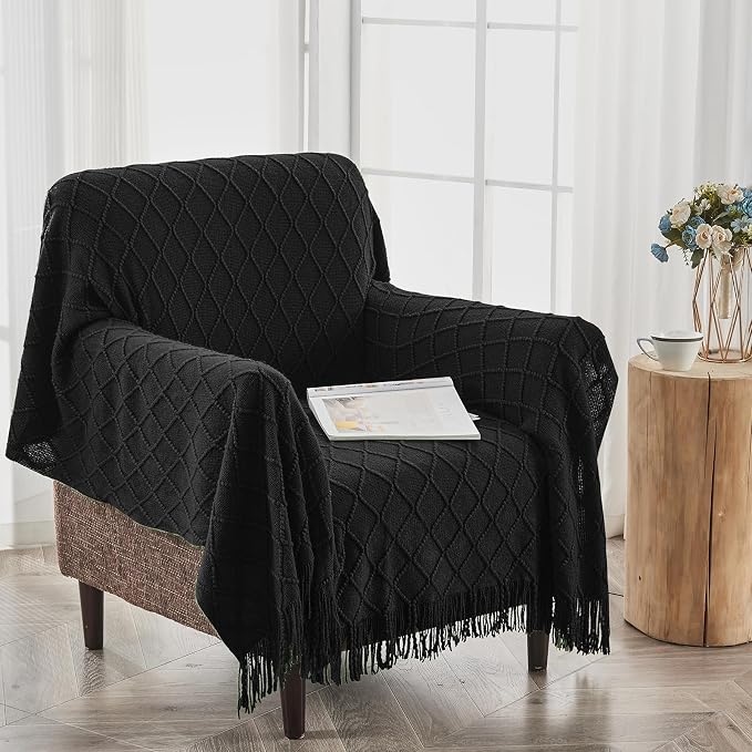 inhand Knitted Throw Blankets for Couch and Bed, Soft Cozy Knit Blanket - Image 4