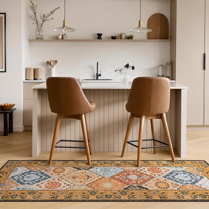 Phantoscope Washable Runner Rug 2'x6' Non-Slip, Vintage Boho Hallway Rugs - Image 5