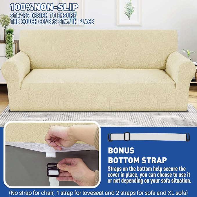 YEMYHOM Couch Cover Latest Jacquard Design High Stretch Sofa Chair Covers - Image 5