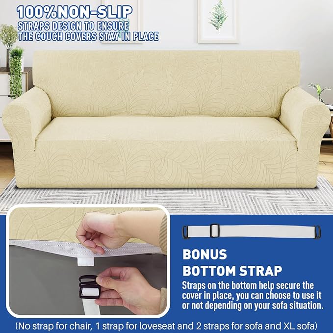 YEMYHOM Couch Cover Latest Jacquard Design High Stretch Sofa Covers - Image 5