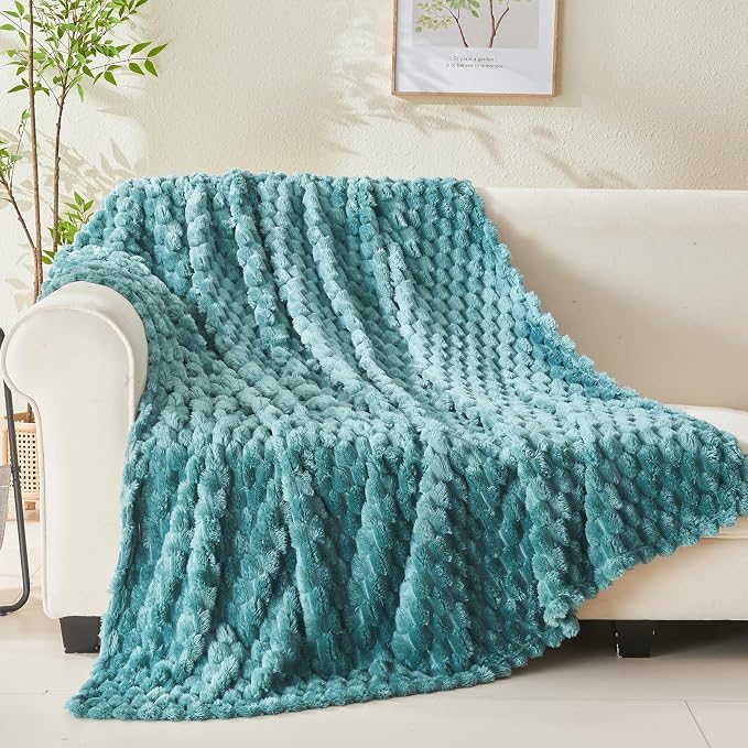 NEWCOSPLAY Super Soft Throw Blanket Light Teal Premium Silky Flannel Fleece 3D - Image 8