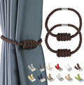 BEL AVENIR Magnetic Curtain Tiebacks, Decorative Drapery Holdbacks Modern Woven by BELAVENIR