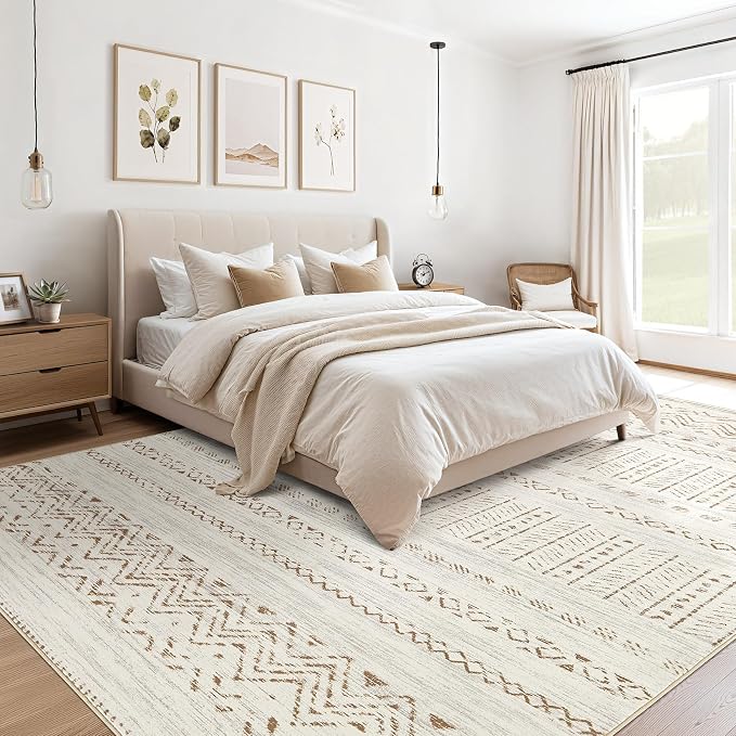 cotiled 7x9 Area Rug Living Room: Washable Boho Rugs - Image 2
