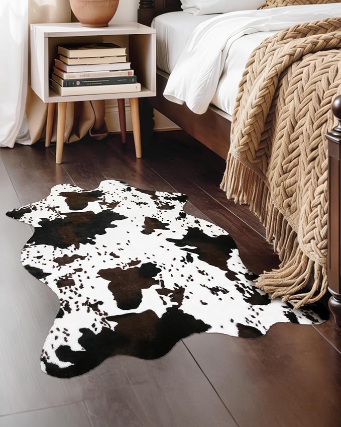 Cow Print Rug Western Decor: 3.6x2.5ft Faux Cowhide Animal Carpet Small Fun - Image 5