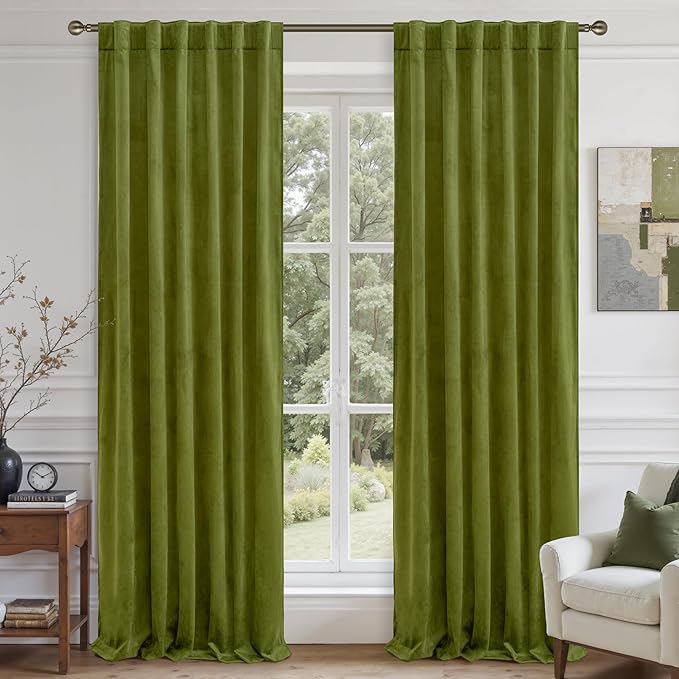 LAMIT Velvet Curtains 90 Inch Length by LAMIT