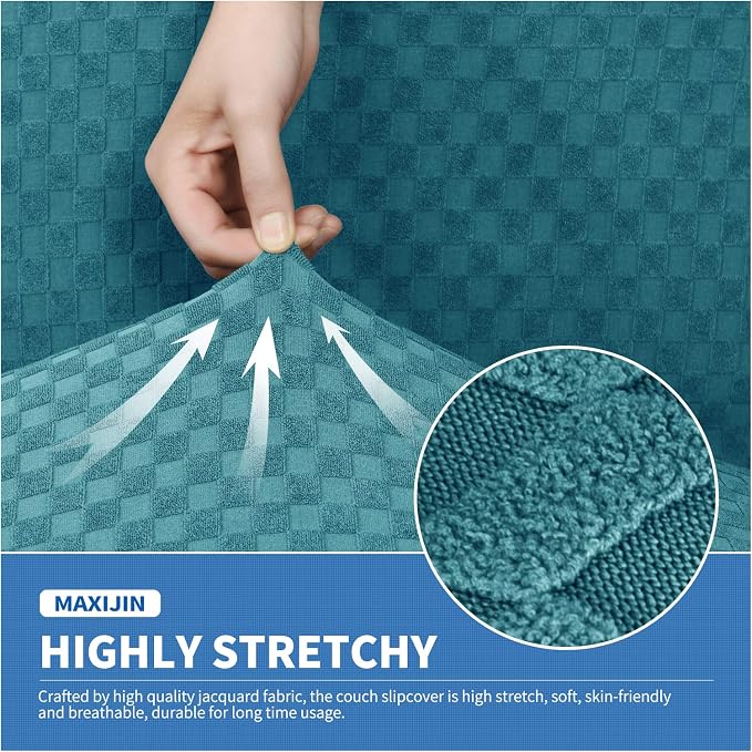 MAXIJIN 3 Piece Jacquard Couch Covers - Image 5