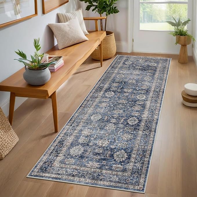 GarveeHome Hallway Runner Rug 2.5x8 Machine Washable Vintage Soft Low-Pile by GarveeHome