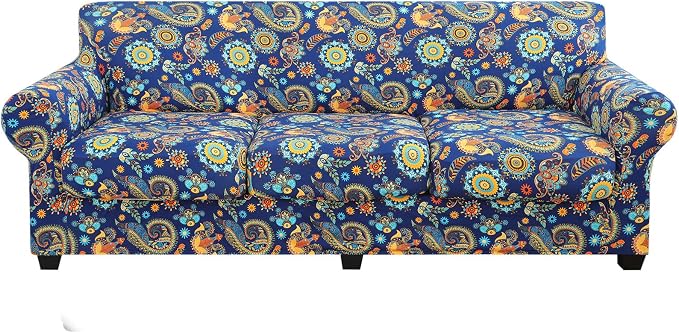 hyha Couch Cover, Floral Pattern, 4 Pieces, Sofa Slipcovers, by hyha