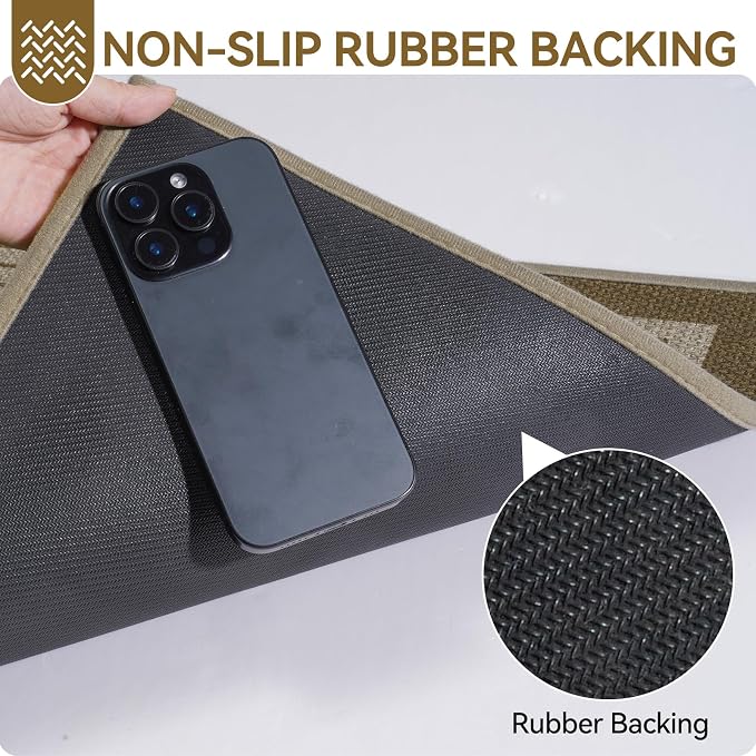 Front Door Mat 31''x47'', Absorbent Dirt Resist Washable Non Slip Low-Profile - Image 4