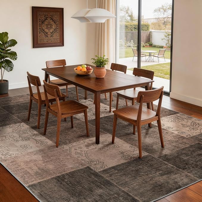 LIANLAM 5x7 Washable Area Rugs for Living Room and Bedroom, Vintage Boho - Image 3