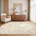 4x6 Area Rugs for Living Room, Small Washable Orange Rugs, Entryway Non Slip Rug by OHWPEAT